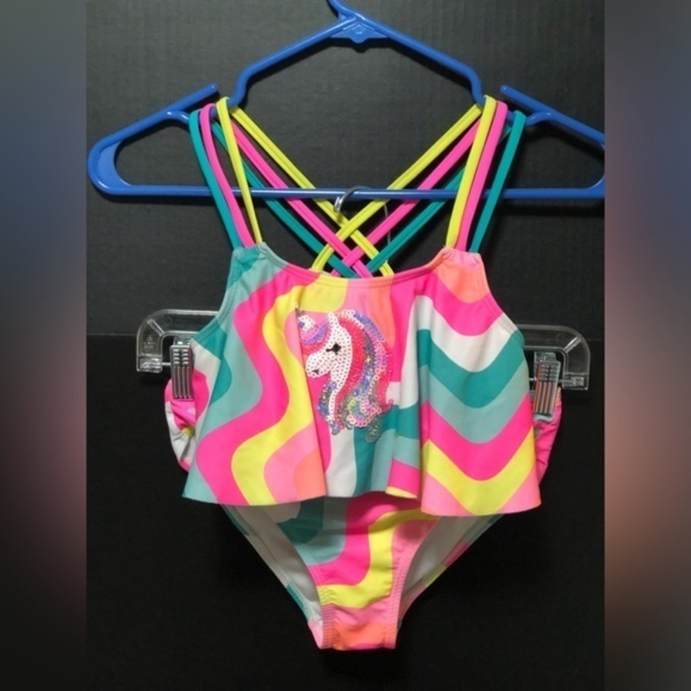 ⛵️Betsey Johnson Vibrant Unicorn 2pc Bikini Swim Suit